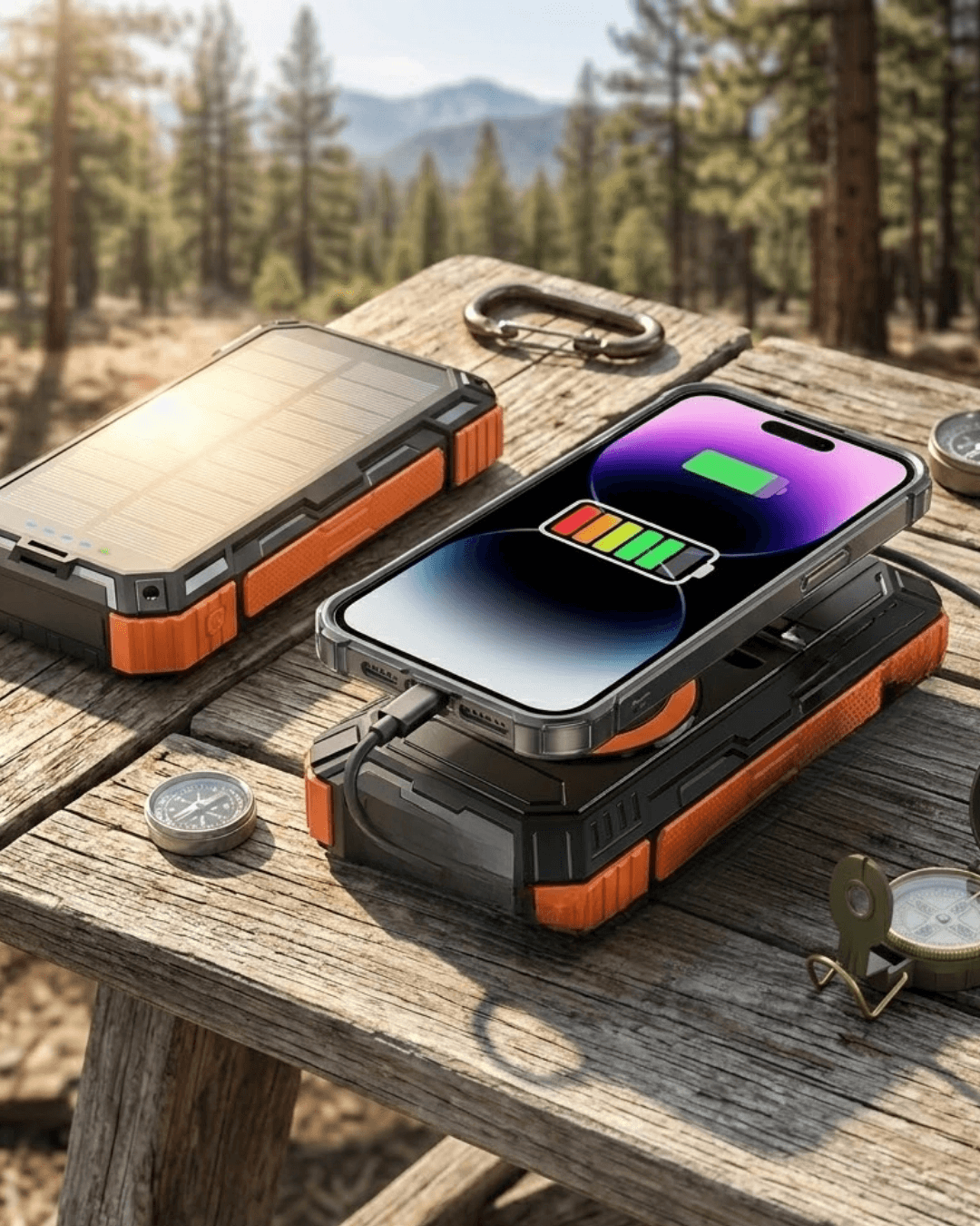 20000 Mah Solar Powerbank Kablosuz Şarj Özellikli Kamp Ve Seyahat İçin Taşınabilir Güç Kaynağı