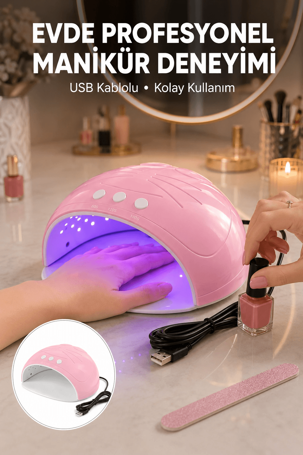 45w Güçlü Ultraviyole Işıklı Oje Kurutucu Cihaz Yeni Nesil