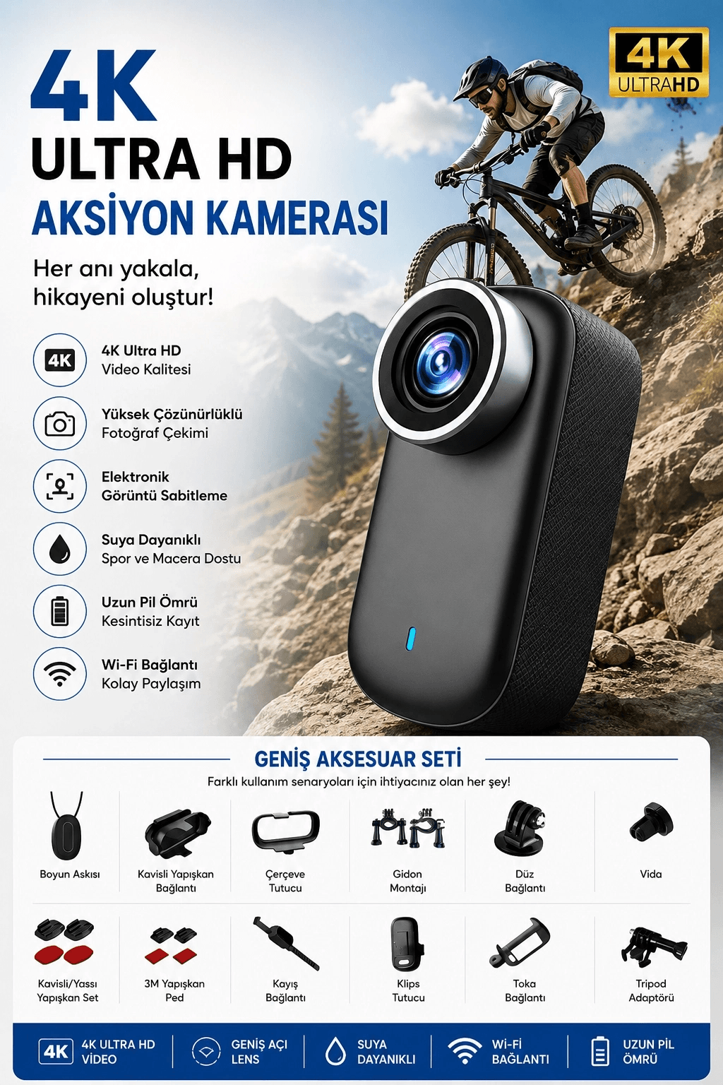 4k Ultra Hd Mini Wıfı Aksiyon Kamerası Taşınabilir Vücut Kamerası 1.47’hd Ekranlı Giyilebilir Video Kaydedici