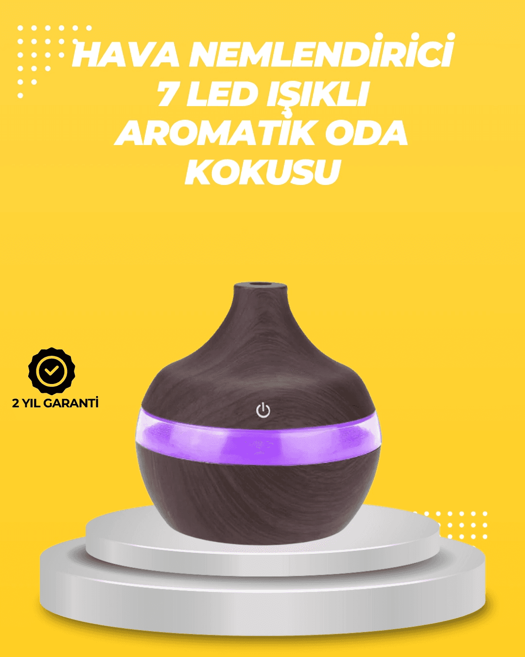 7 Renk Led Işıklı Ultrasonik Aroma Difüzör 300 Ml