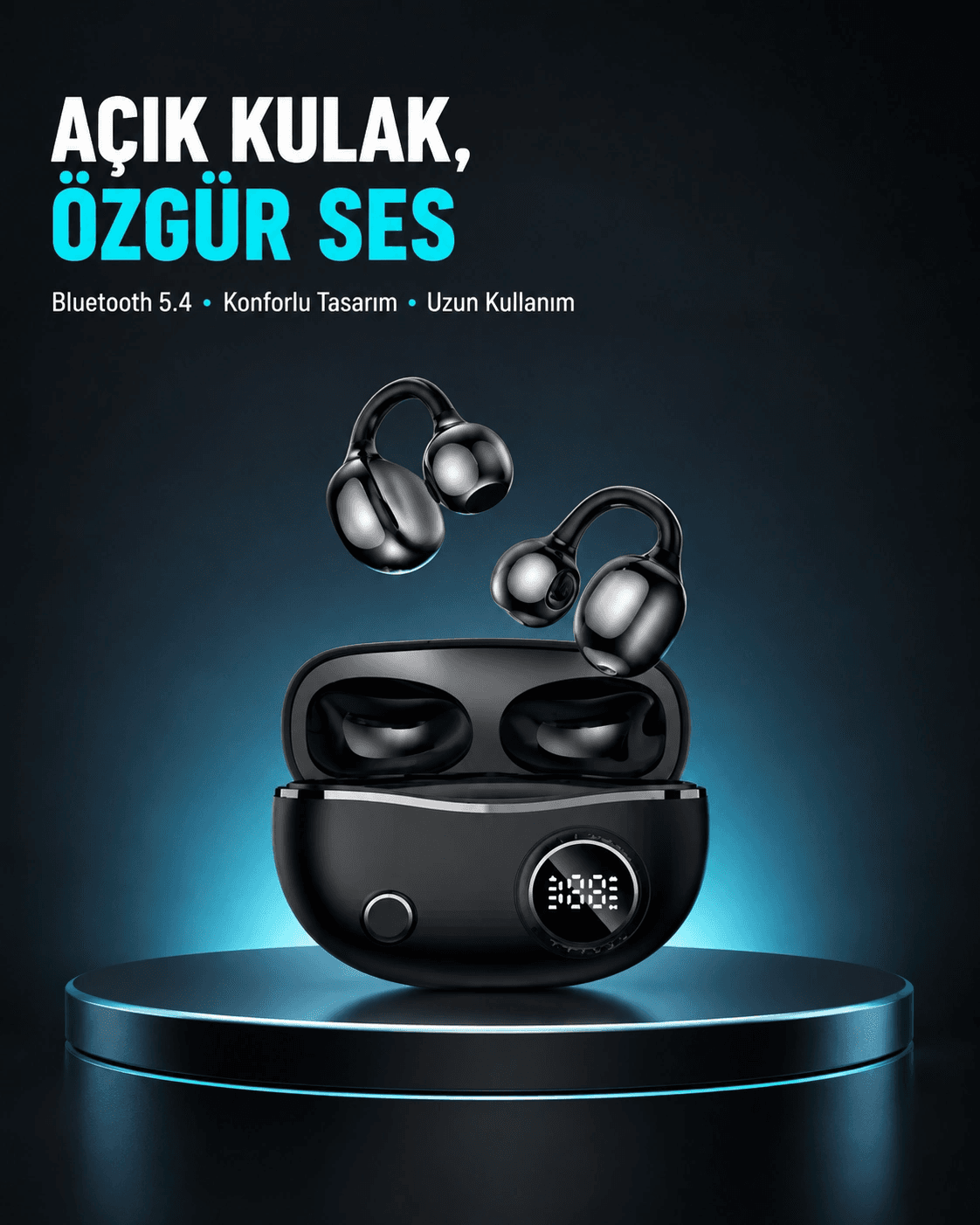 Açık Kulak Bluetooth Kulaklık 5.4 Aptx Destekli Ergonomik Tasarım
