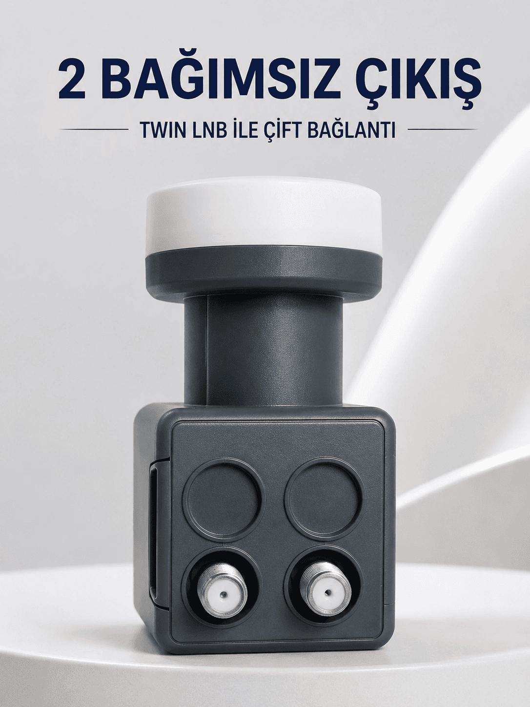 Çift Çıkışlı Twin Lnb 4k Ultra Hd Uyumlu Ku Band Uydu Anten Başlığı 0.1 Db