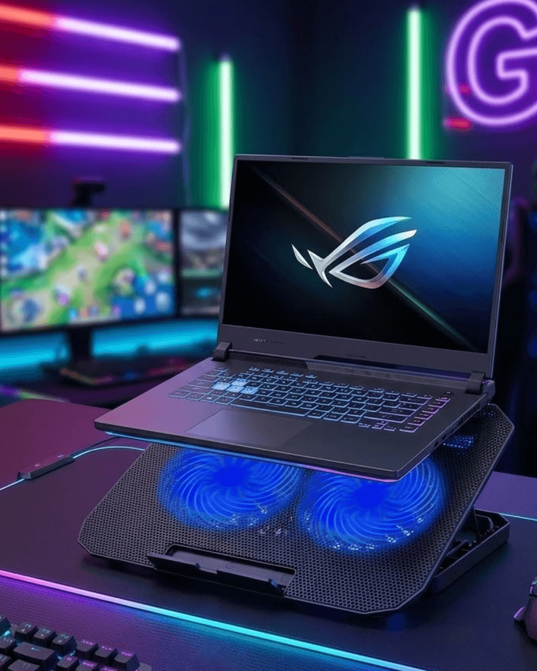 Çift Fanlı Laptop Soğutucu Stand 17 İnç Uyumlu 8 Kademeli Ayarlı Usb Girişli