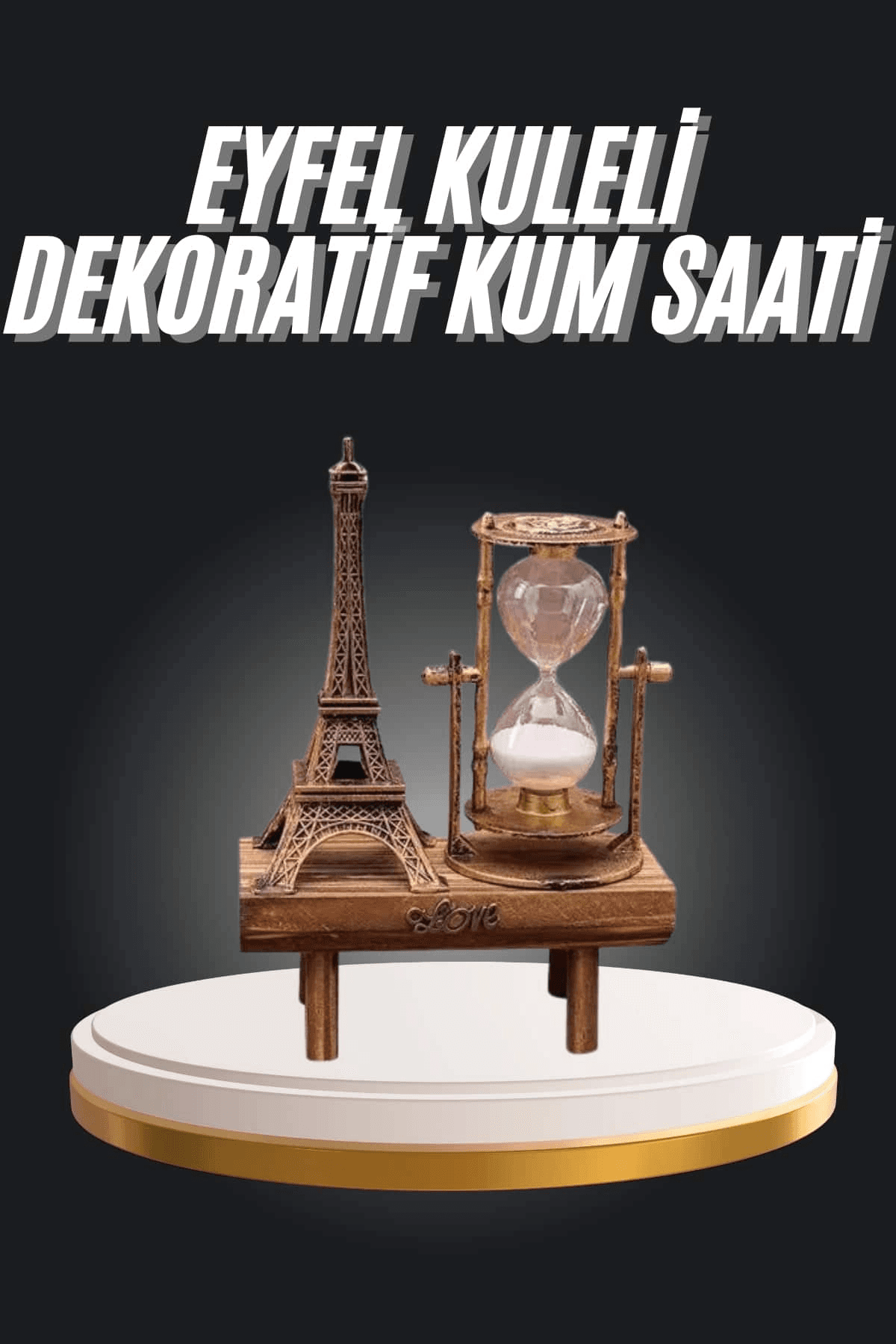 Eyfel Kuleli Kum Saati Dekoratif Hediyelik Eşya Retro Eyfel Kulesi
