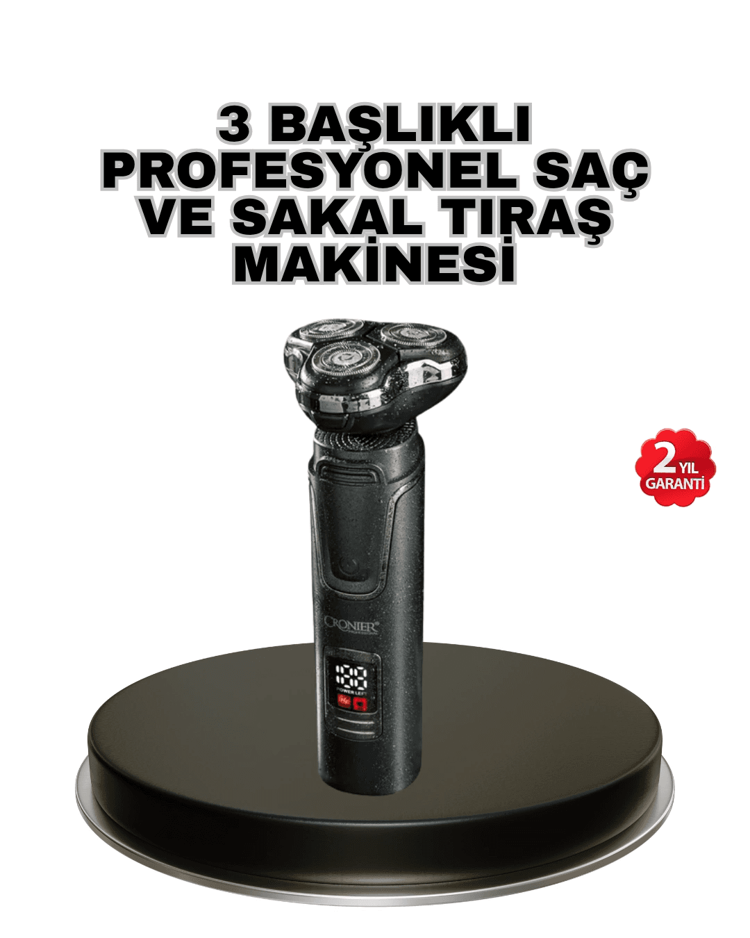 Kablosuz Profesyonel Erkek Bakım Seti – 3 Başlıklı, 3d Akıllı Kesim, Taşınabilir