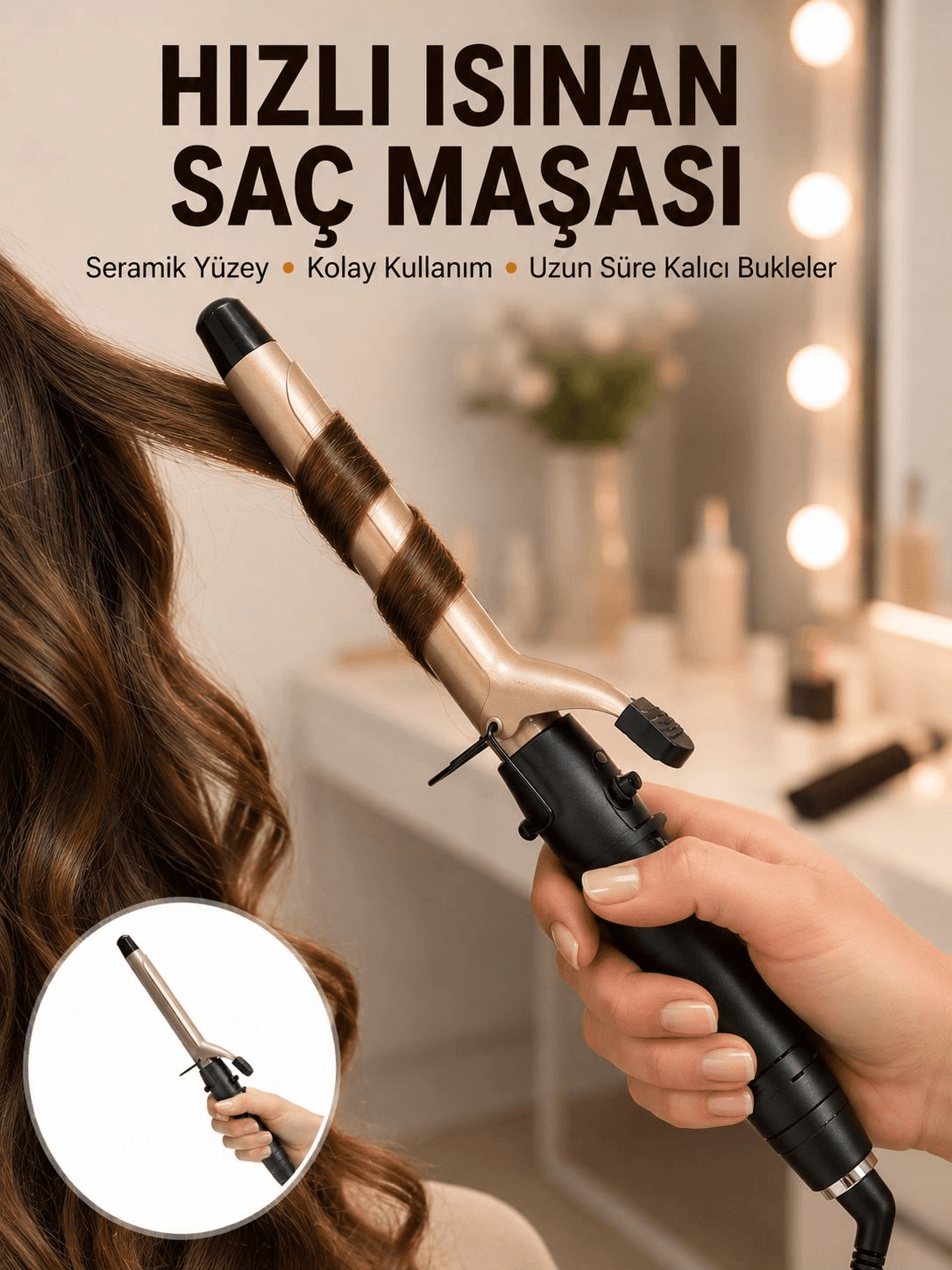 Profesyonel 25 Mm Saç Maşası Kalın Bukle Etkili Yeni Nesil