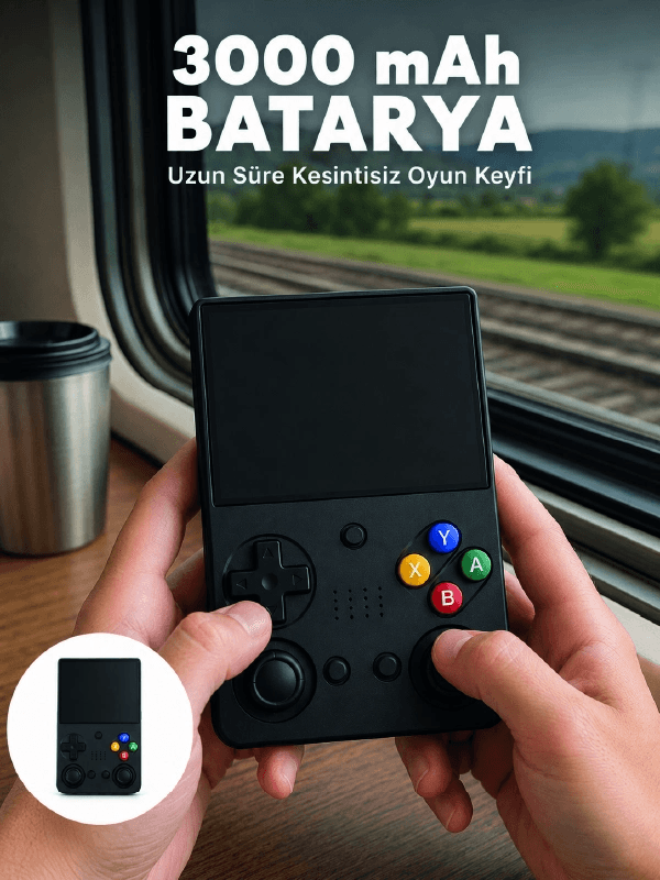 Retro Taşınabilir Oyun Konsolu 3.5 İnç Ips Ekran 26 Emülatör Destekli 64gb El Tipi Oyun Cihazı
