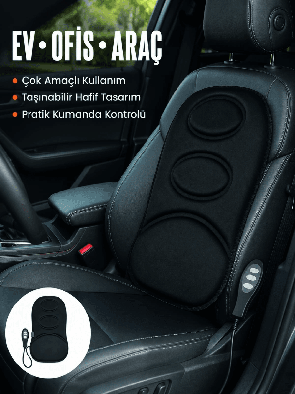 Sırt Ve Bel Masaj Minderi Motorlu, Kademeli Şiddet Ayarlı Masaj Koltuğu Pedi