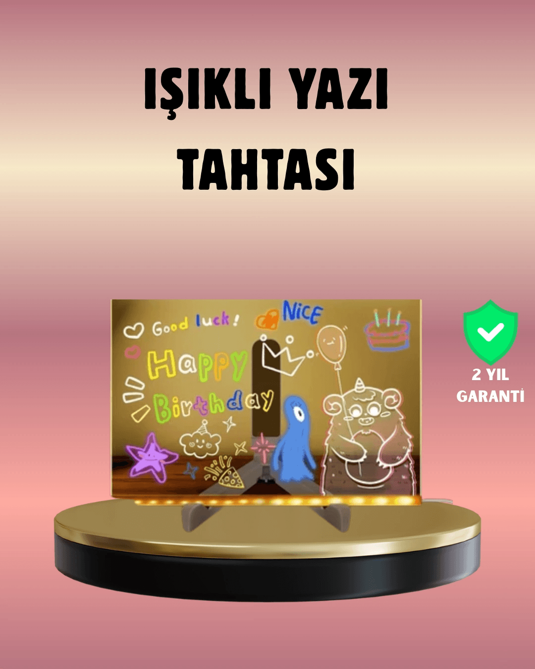 Usb Bağlantılı Led Akrilik Çizim Ve Not Tahtası